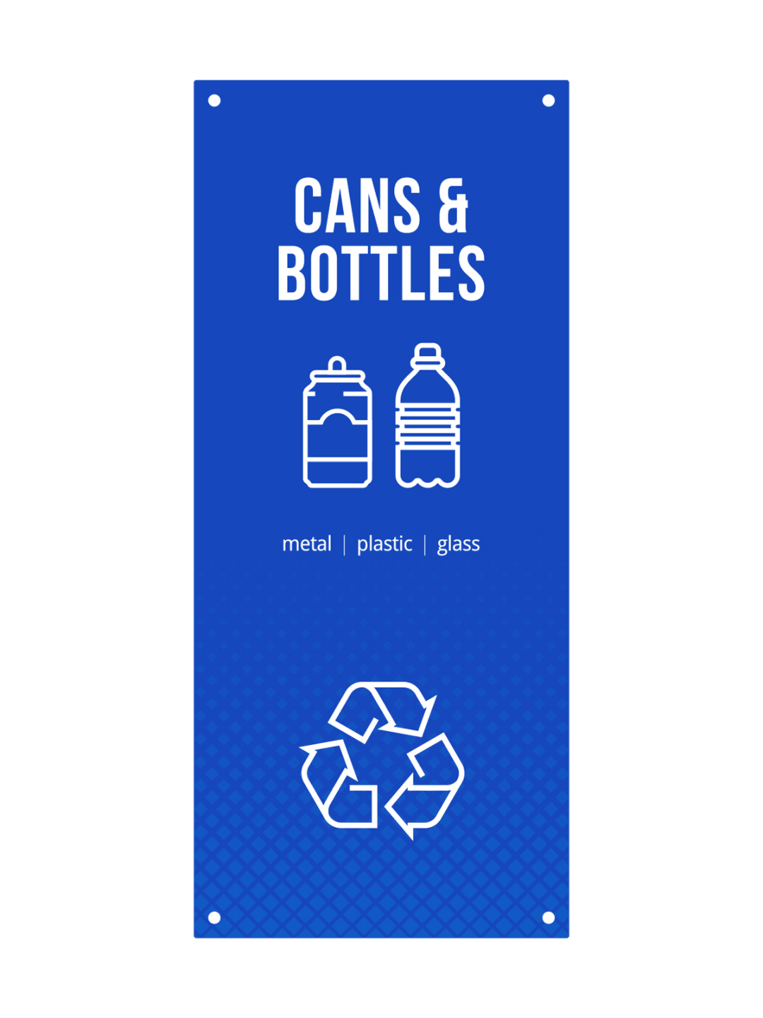 FUSION - Sign - Door - Cans & Bottles - Blue