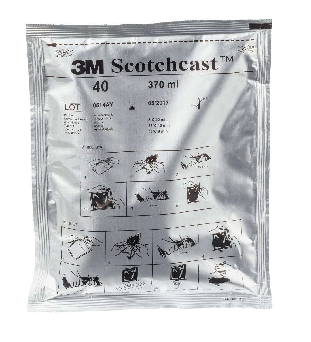3M™ Scotchcast™ Gießharz 40, Polyurethan-Kabelharz, 2-Komponenten GMG-System, ohne Tülle, Größe C, 370 ml, Großpackung