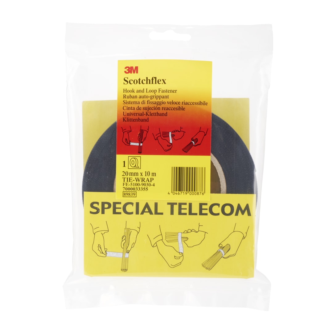 3M™ Scotchflex™ Suchý zips, čierny 20 mm x 10 m