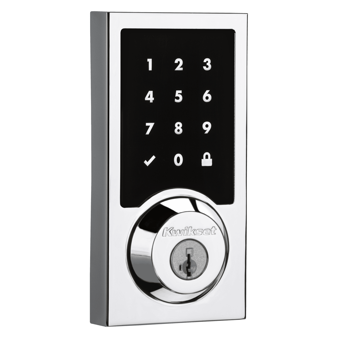 916 Touchscreen Contemporary Electronic Deadbolt featuring SmartKey Security™ and Z-Wave Technology in Polished Chrome