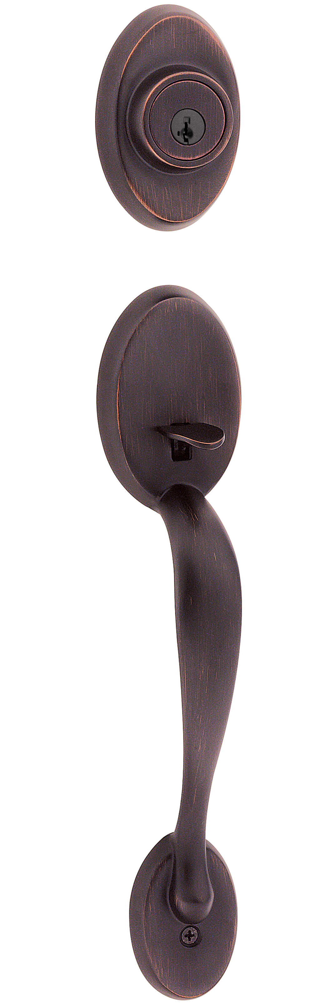 Chelsea Single Cylinder Exterior Only Handleset featuring SmartKey Security™ in Venetian Bronze
