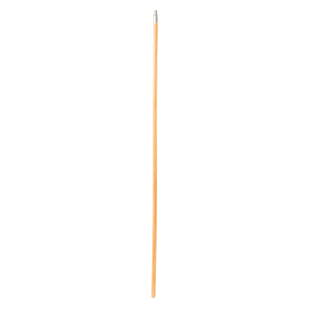 Rubbermaid Commercial Products 60" Threaded Wood Broom Handle, Metal Tip, 15/16", Lacquered