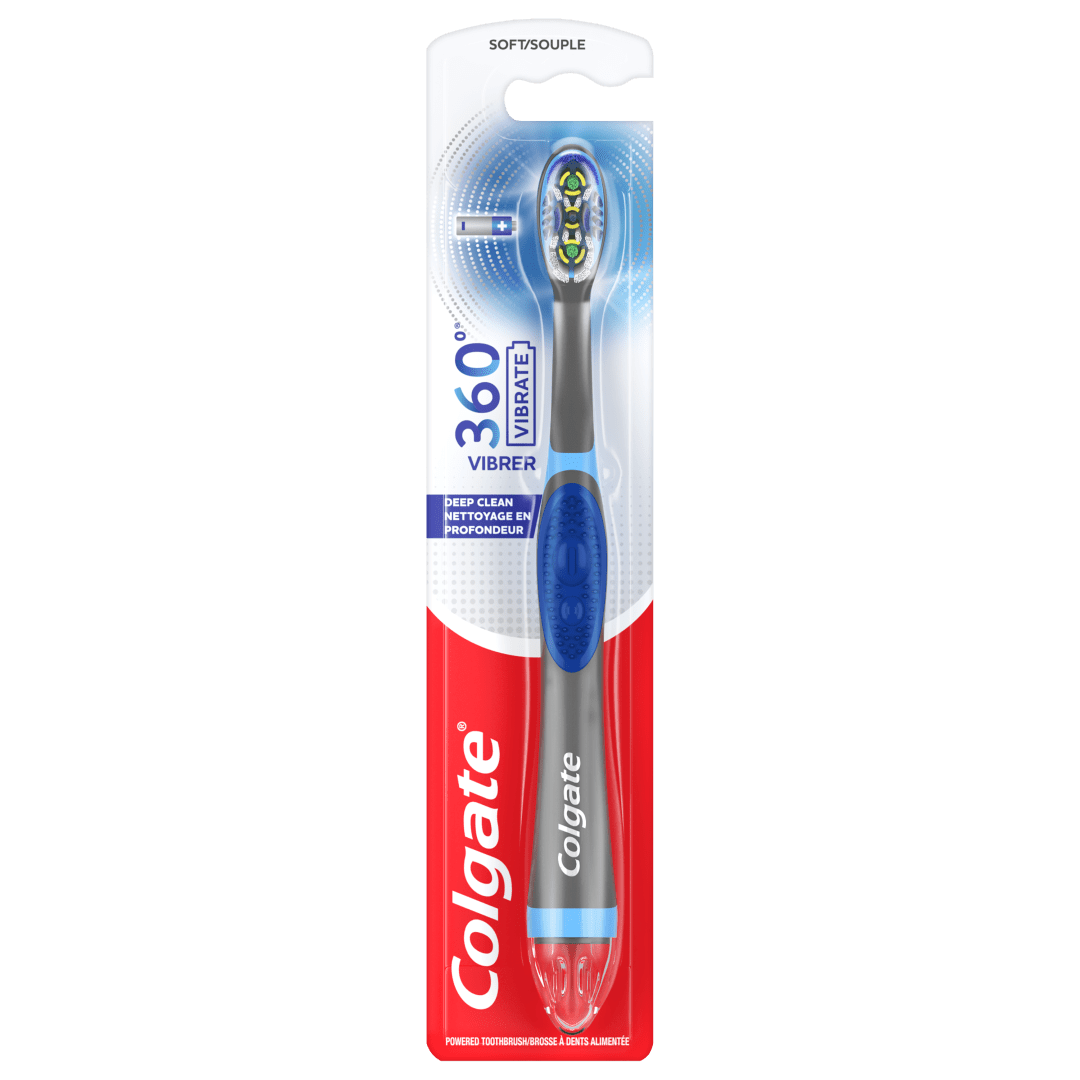 Colgate 360 Vibrate Deep Clean Battery Powered Electric Toothbrush, Soft, 1 Pack