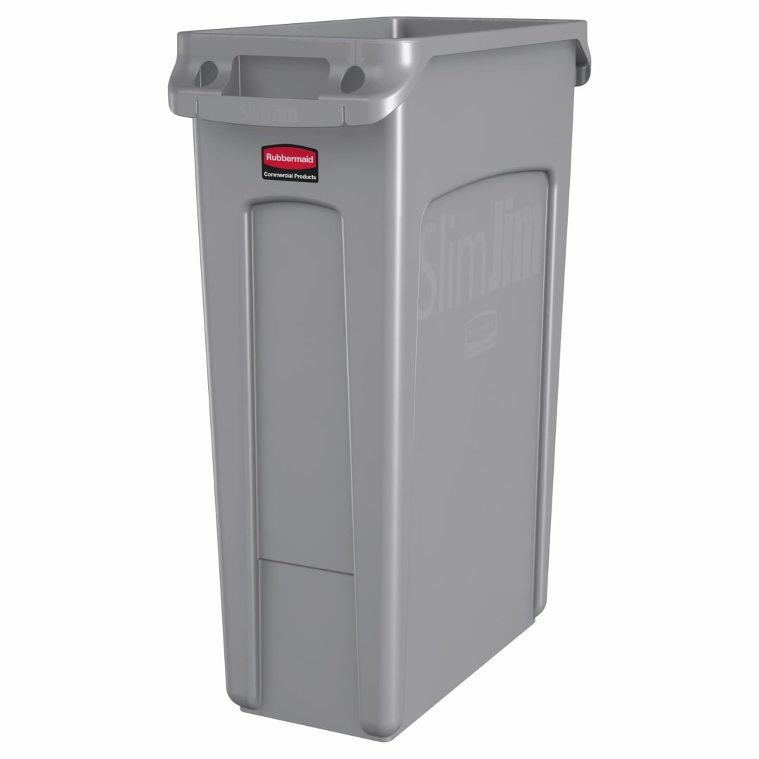 Rubbermaid Commercial Products SLIM JIM 23 GAL Vented Trash Can , Gray
