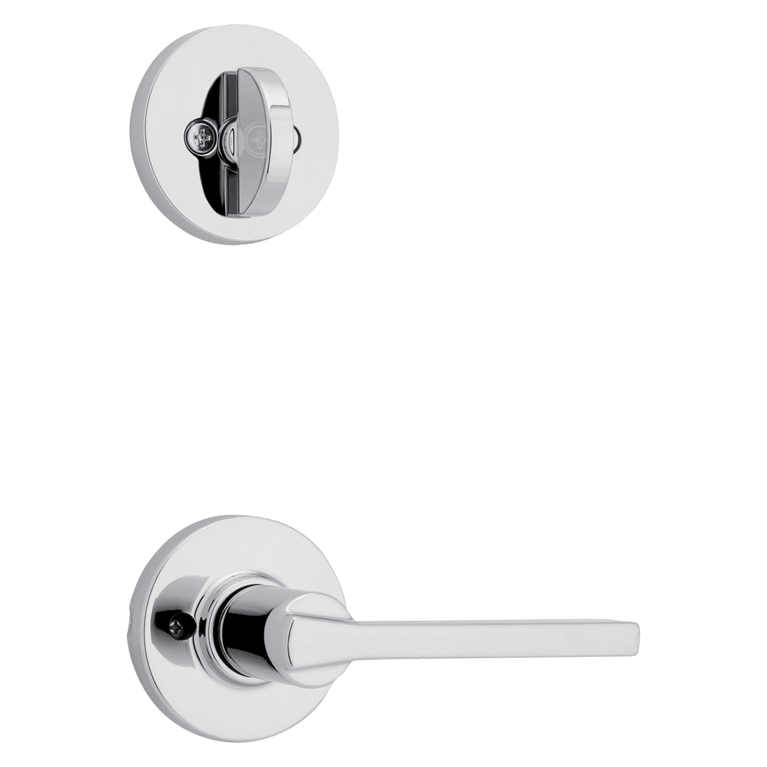 966 Single Cylinder Interior Pack w/ Round Rose Casey Lever Handlesets in Polished Chrome