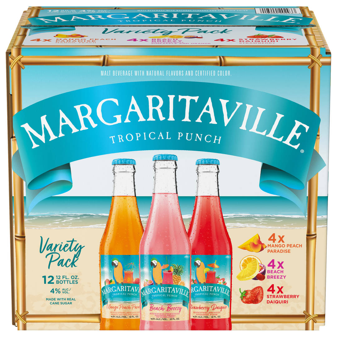 Margaritaville Variety Pack Malt Beverage 12 Pack, 12 fl oz Bottles, 4% ABV