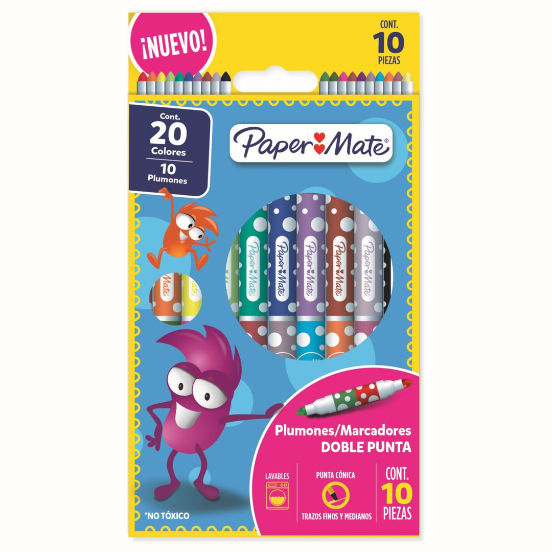 PAPER MATE 10CTX20 DOUBLE ENDED MARKERS