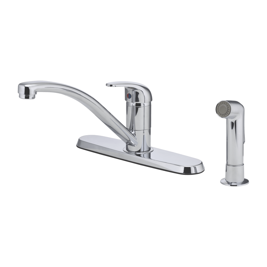 Pfirst Series 1-Handle Kitchen Faucet with Side Spray in Polished Chrome