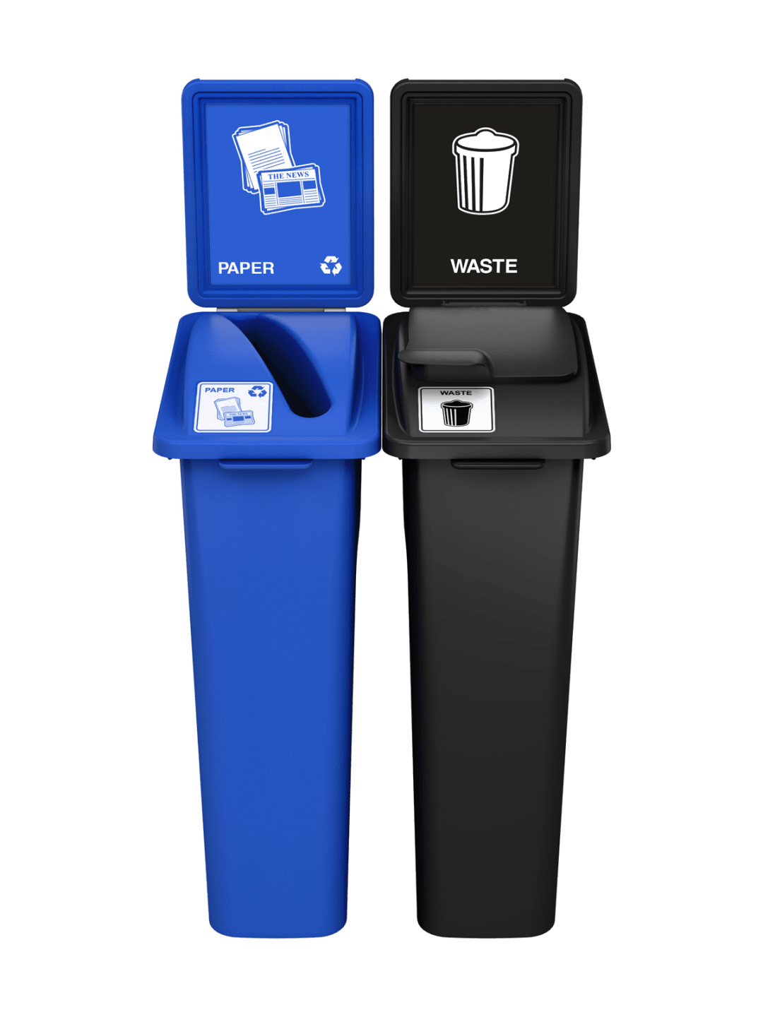  WASTE WATCHER - Double - Kit - Paper-Waste - Slot-Solid Lift - Blue-Black