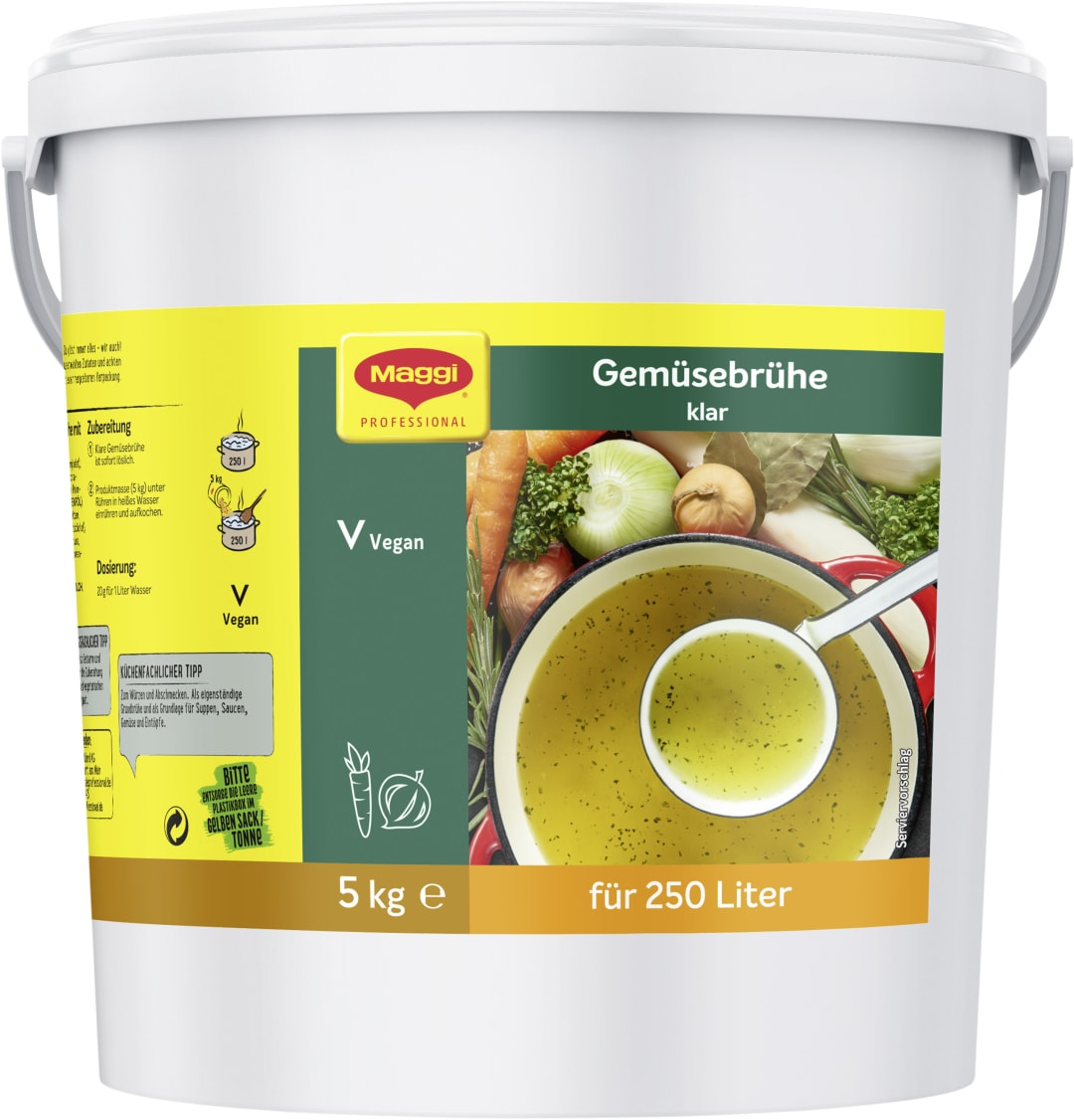 MAGGI Klare Gemüsebrühe 5kg, für 250 Liter
