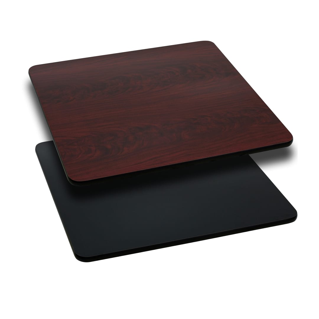Glenbrook 36'' Square Table Top with Black or Mahogany Reversible Laminate Top