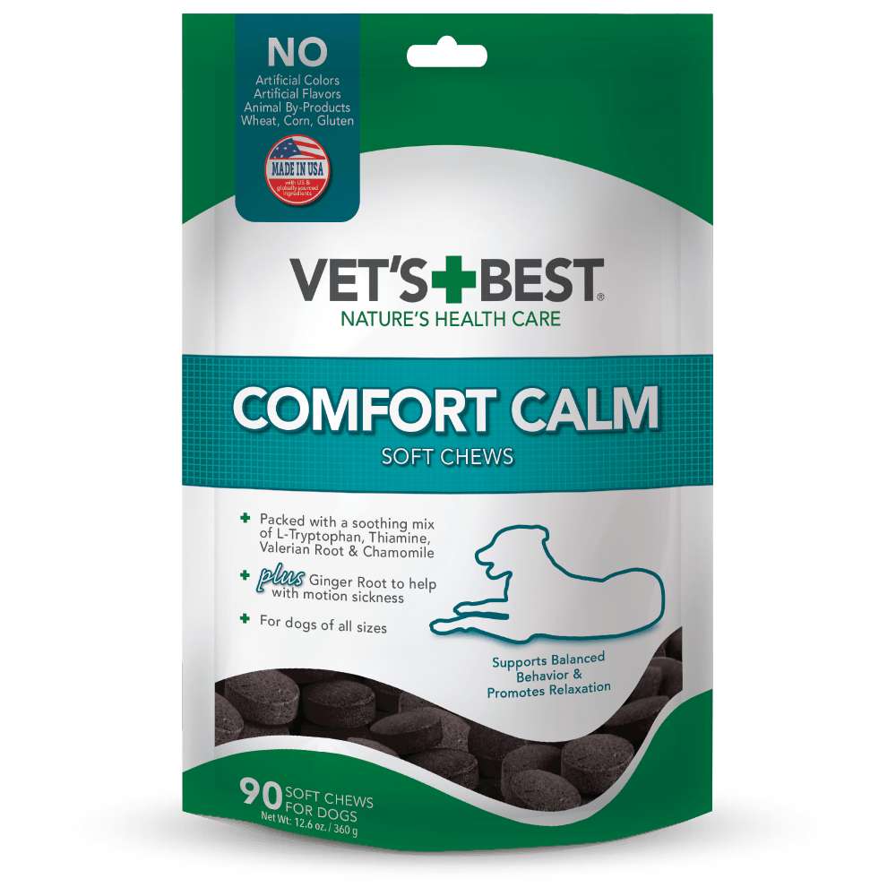 Vet's Best Comfort Calm Calming Soft Chews Dog Supplements | Dog Calming Aid Supports Dog Balances Behavior | Promotes Relaxation | 90 Day Supply