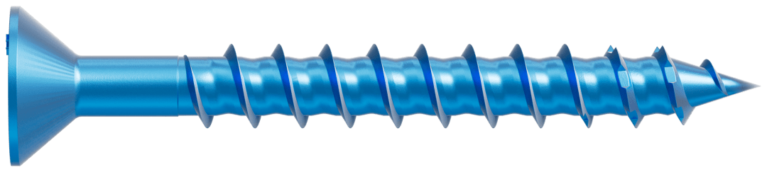 Simpson Strong-Tie TNT25214TFB Titen Turbo™ — 1/4 in. x 2-1/4 in. 6-Lobe Flat-Head Concrete and Masonry Screw, Blue (2000-Qty) (Pack of 48)