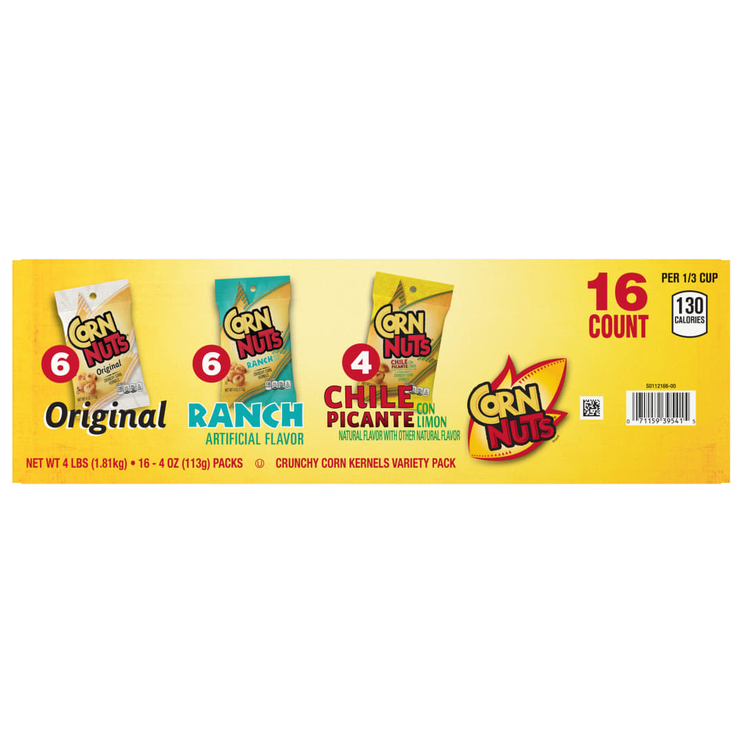 CORN NUTS Variety Pack 4oz/16ct Original Ranch Chile Picante