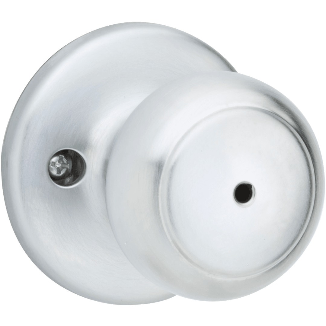 Cove Bed/Bath Knob in Satin Chrome