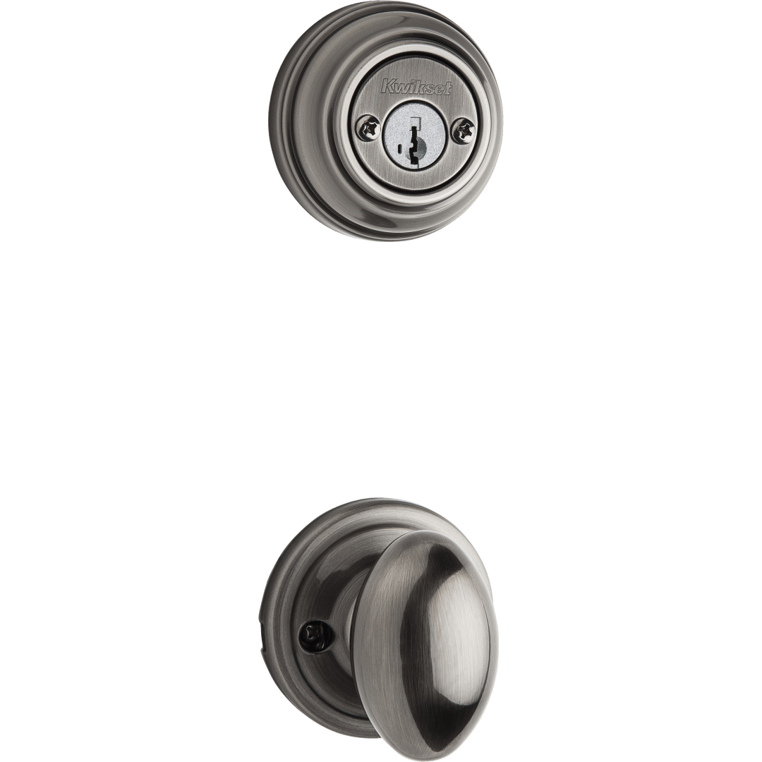 966 Double Cylinder Interior Pack w/Laurel Knob featuring SmartKey Security™ for Signature Series Handlesets in Antique Nickel