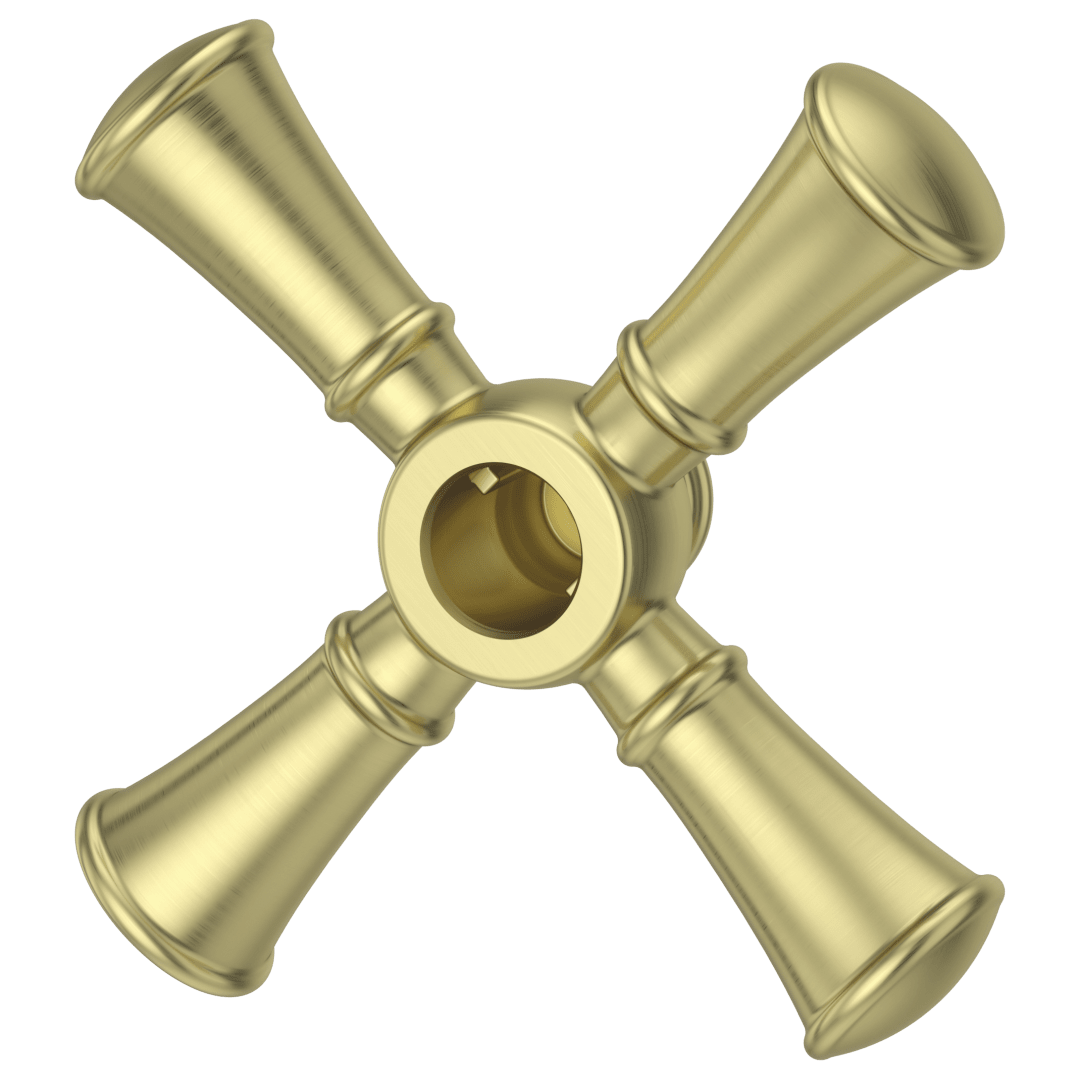 Tisbury Optional Cross Handle - Tub/Shower in Brushed Gold