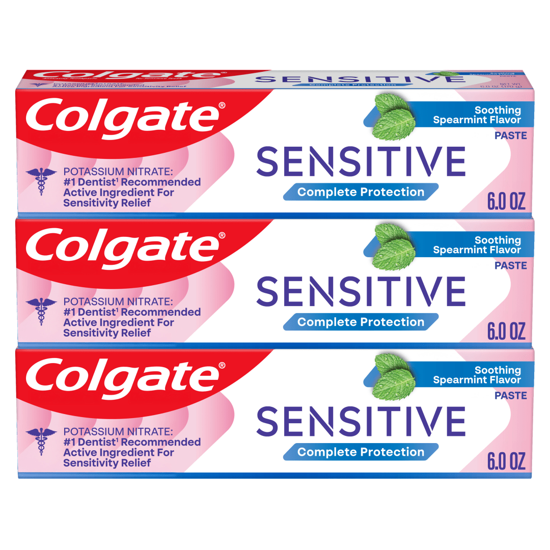 Colgate Sensitive Complete Protection Toothpaste for Sensitive Teeth, Spearmint, 3 Pack, 6 oz
