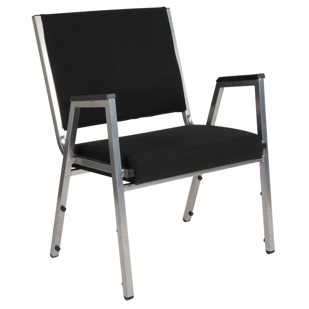 HERCULES Series 1000 lb. Rated Black Antimicrobial Fabric Bariatric Medical Reception Arm Chair