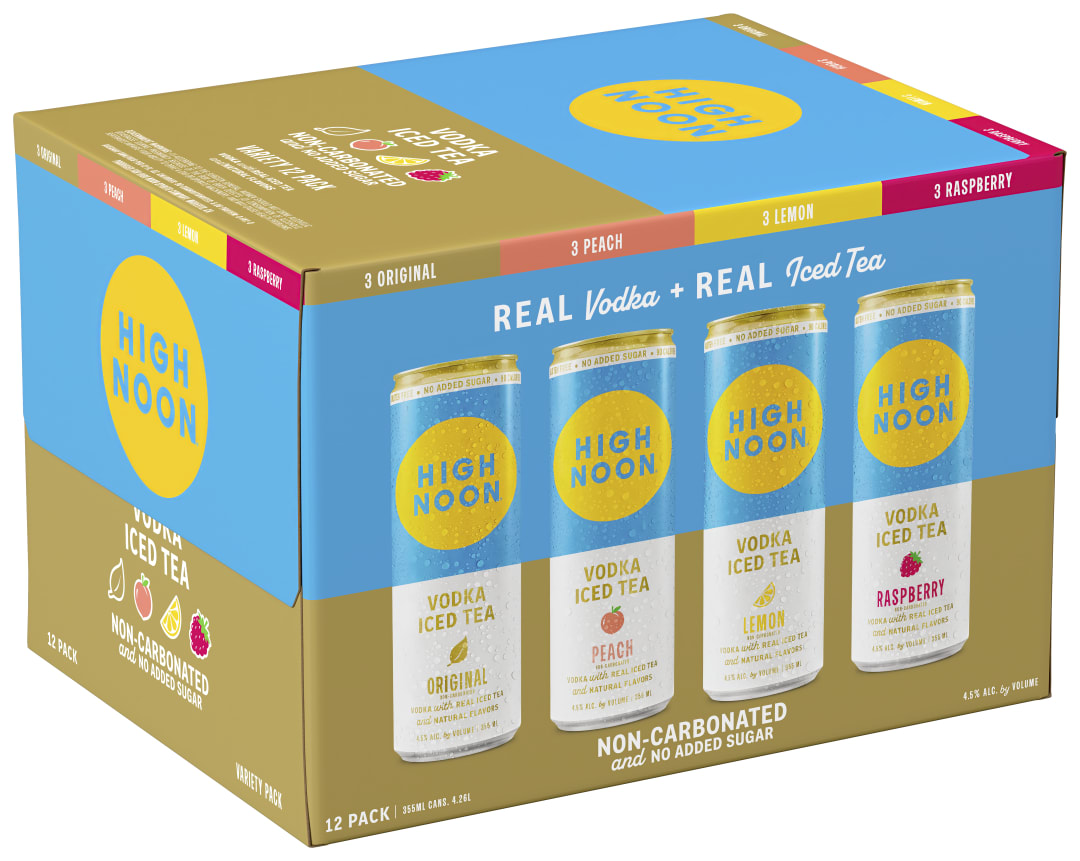 High Noon Vodka Hard Tea Variety 12 Pack 355ml Cans