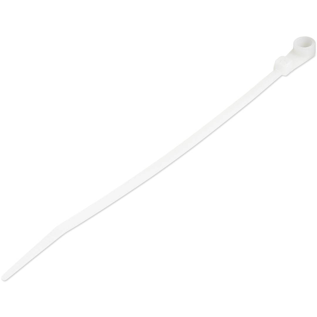 100 Pack of Plastic Zip Ties With Screw Hole 6