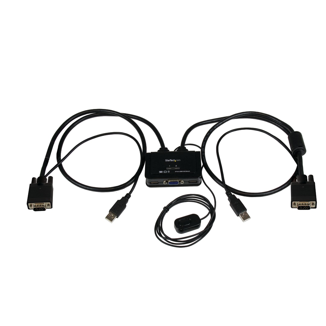 2 Port USB VGA Cable KVM Switch