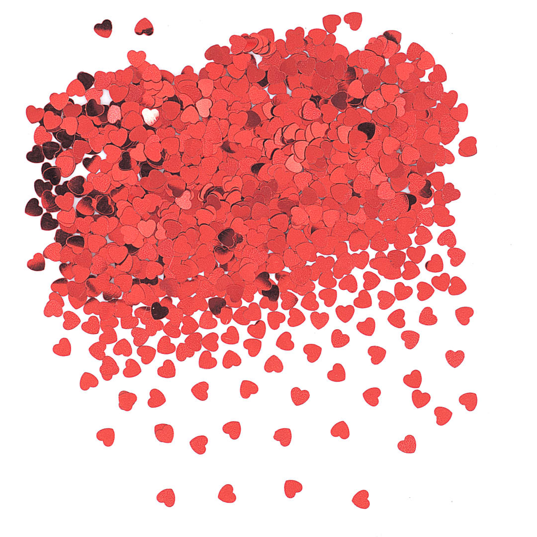 Red Foil Heart Confetti, .5oz
