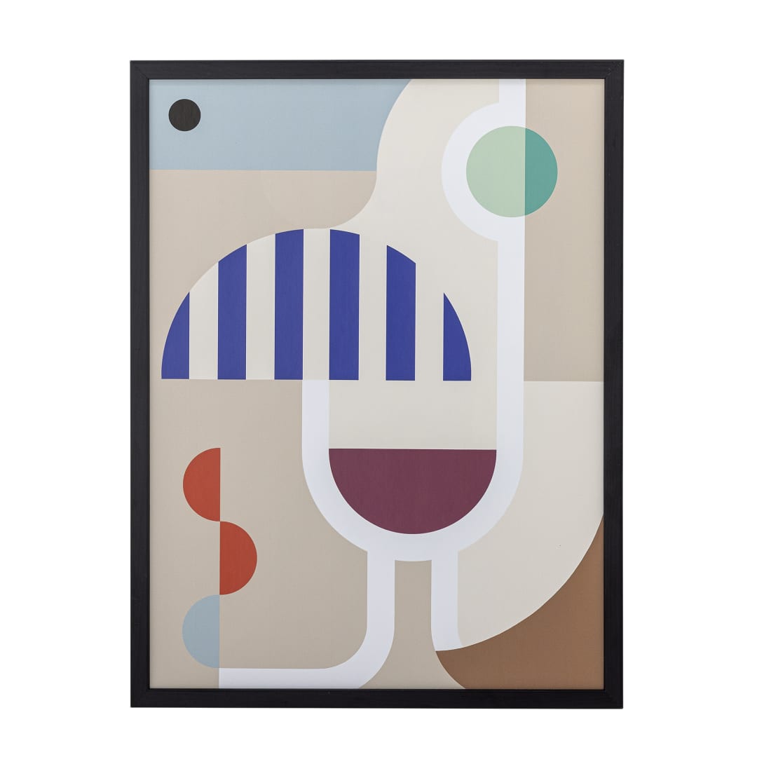 82062583 - Wine Illustration w/ Frame, Multi, Pine STOCK: 4