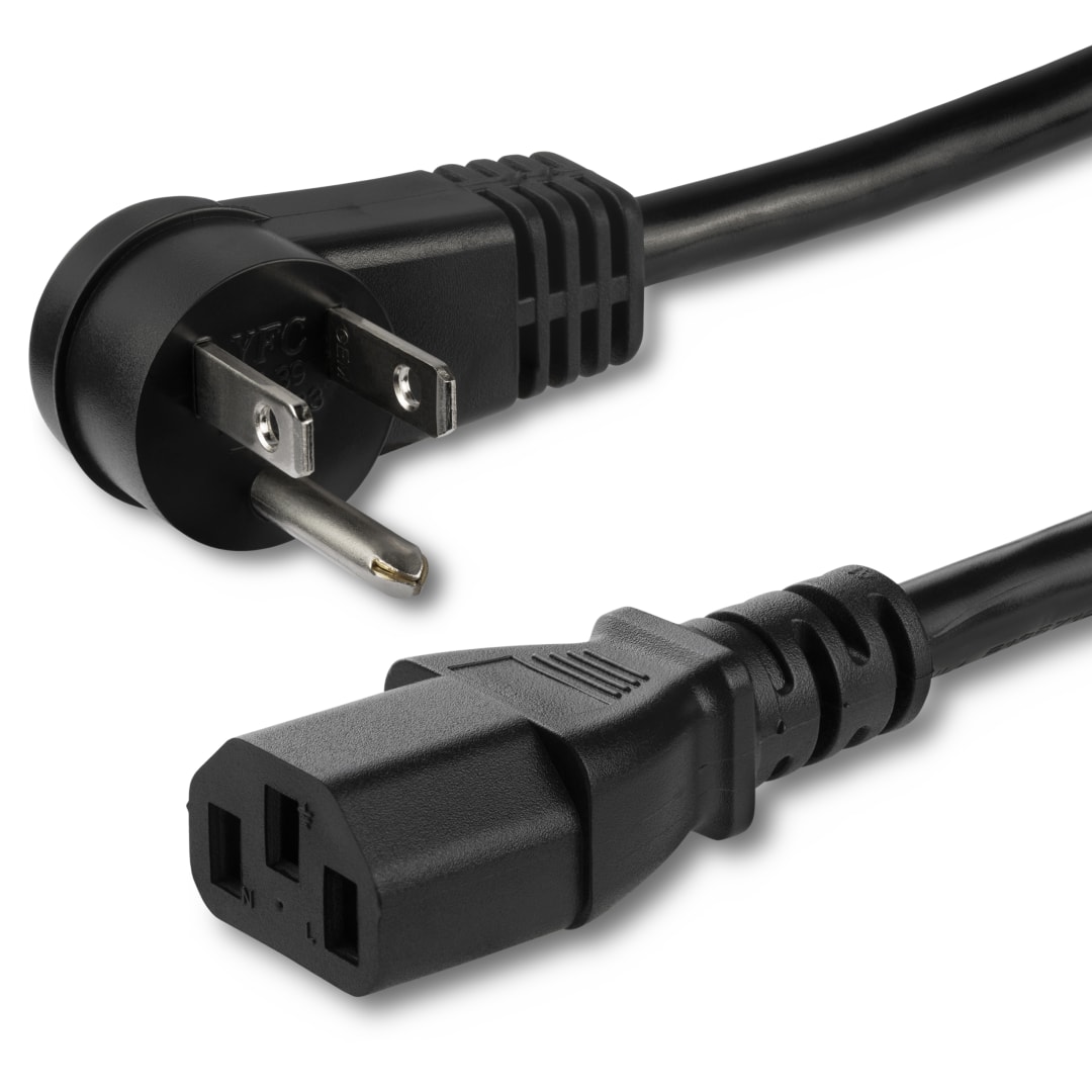 3ft NEMA-5-15P (Right angle) to C13 cable