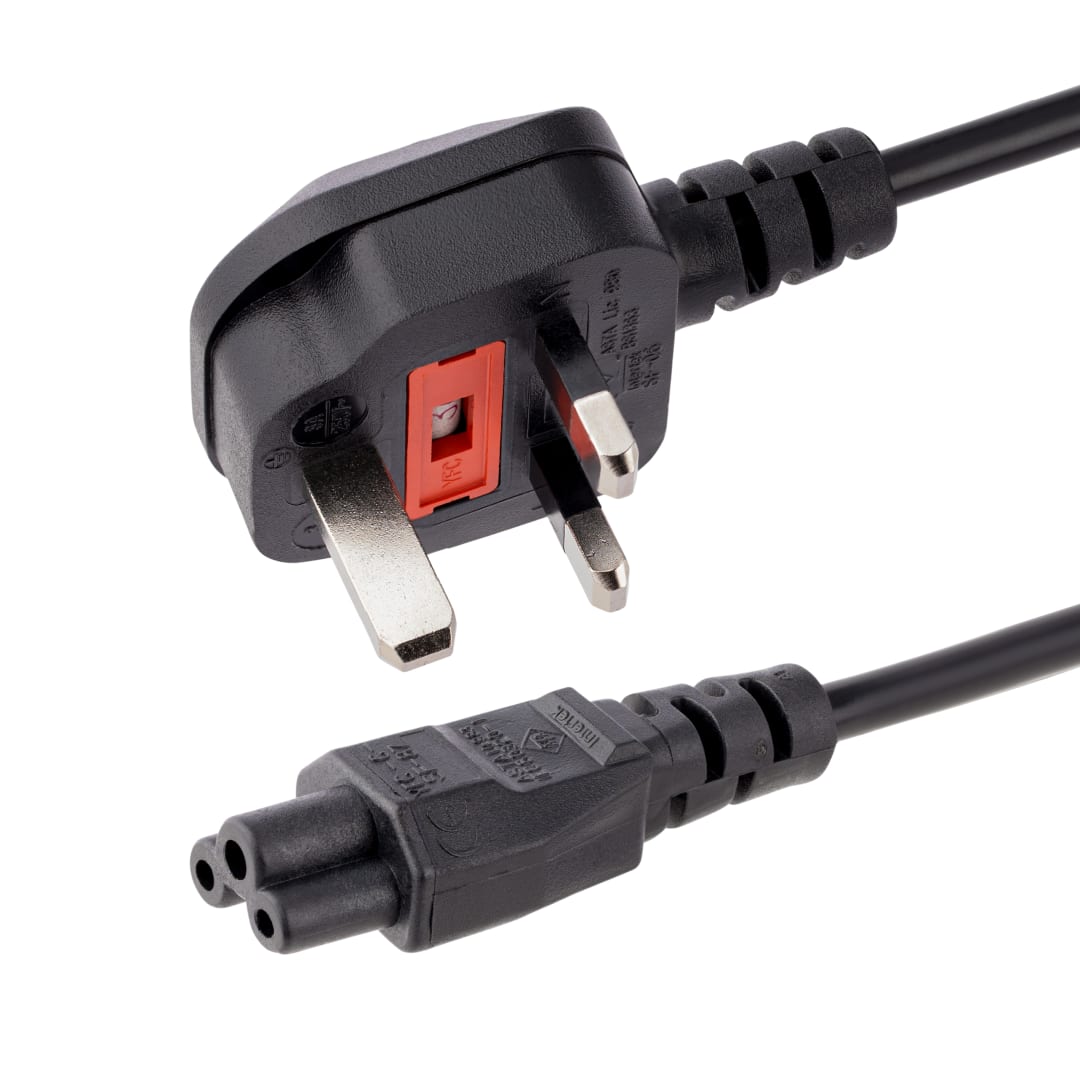2m Laptop Power Cord - 3 Slot for UK