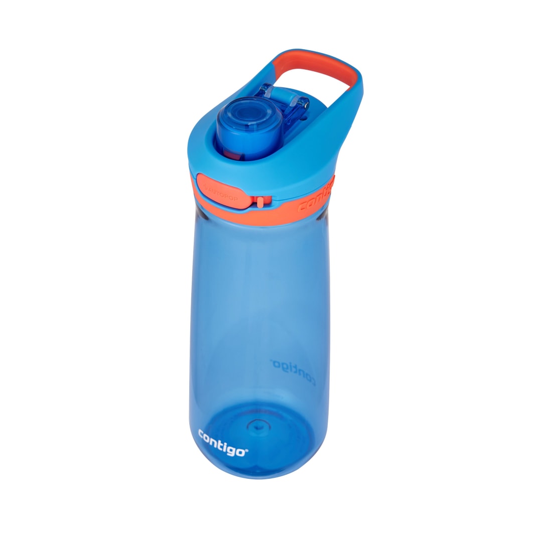 Contigo Kids Jessie Water Bottle with AUTOPOP Lid, Blue Poppy & Coral, 20 oz (591 mL)