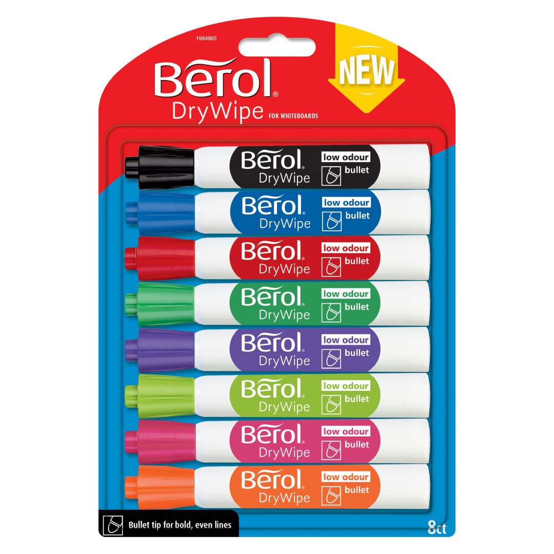 BEROL DRYWIPE MKR BUL.ASST BL8