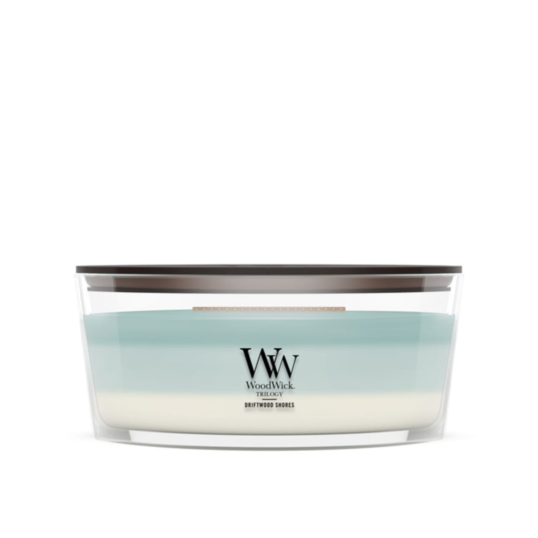 Woodwick Driftwood Shores Ellipse Trilogy Candle
