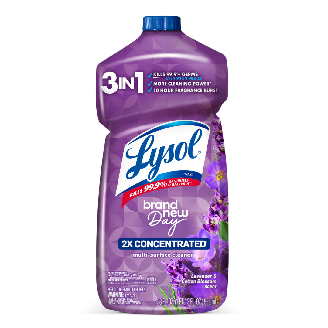 LYSOL® Multi-Surface Cleaner 2X Concentrated - Pourable Brand New Day™ Lavender & Cotton Blossom 9/28 oz.