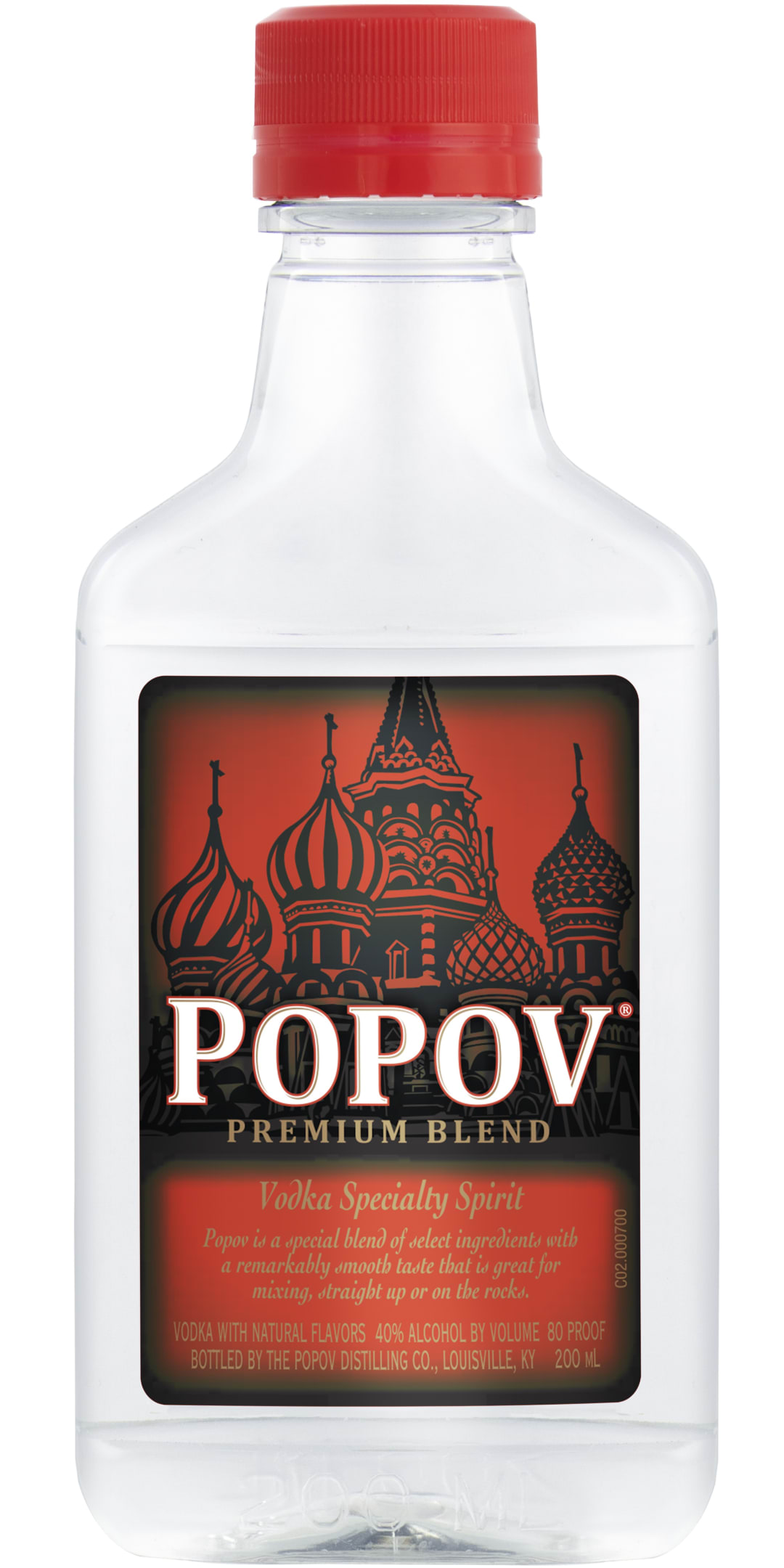 Popov Vodka 200ml 80 Proof