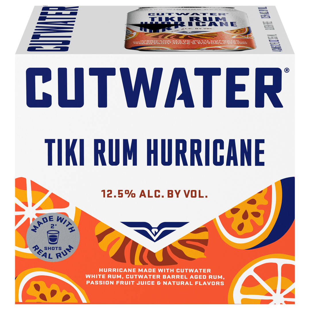 Cutwater Tiki Rum Hurricane 4 pack, 12 fl oz Cans