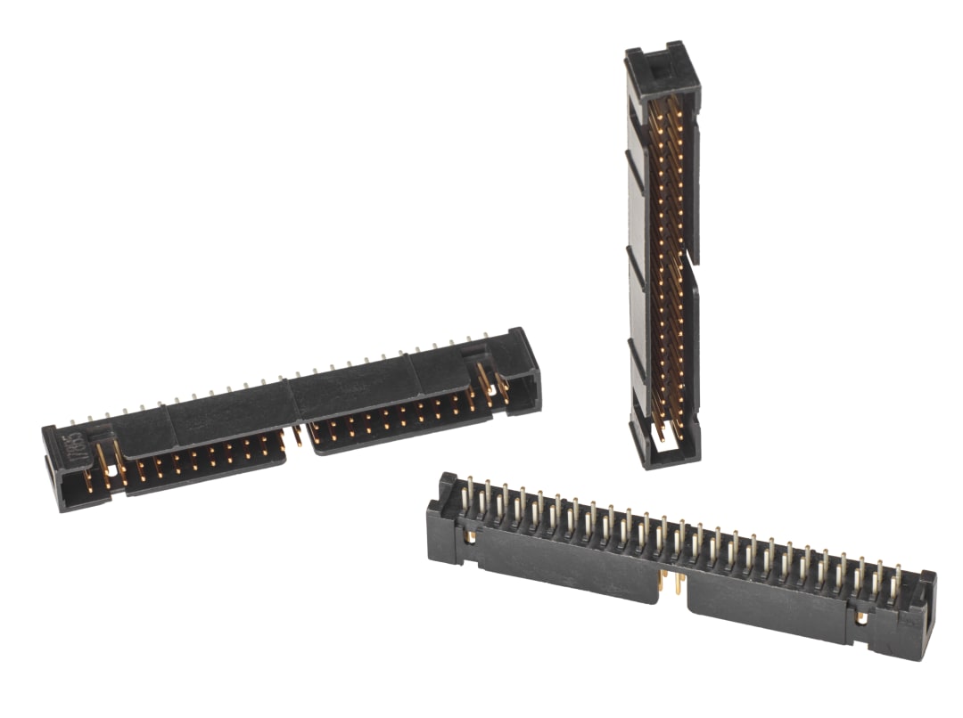 3M™ N2550-6002 RB, Wannenstiftstecker, Low Profile, 180° gerade, 50-polig, 2500 Serie, 2,54 mm, 0,76 µm Au, Schwarz