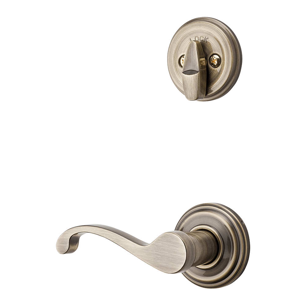 966 Single Cylinder Interior Pack w/ Commonwealth Right-Handed Lever for Signature Series Handlesets in Antique Brass