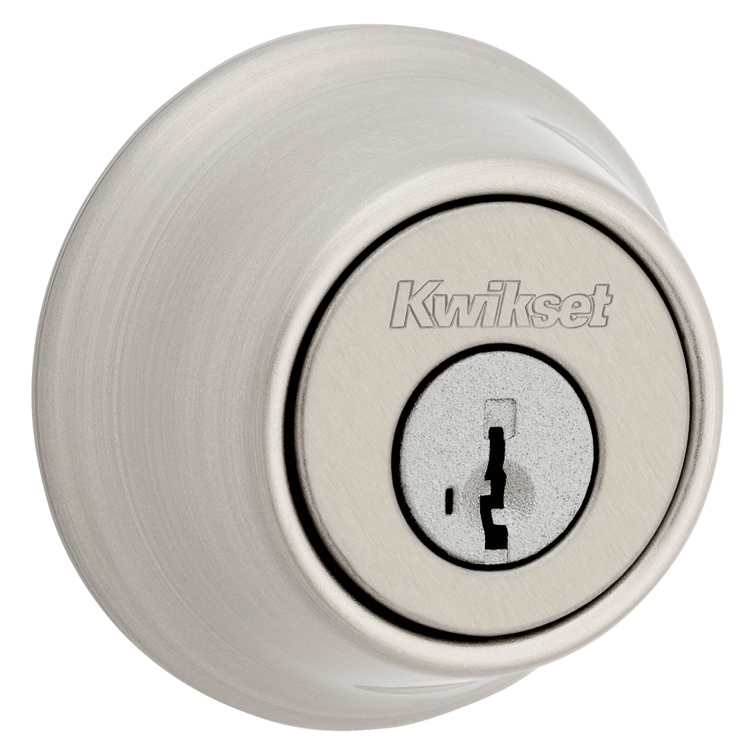 660 Single Cylinder Deadbolt in Satin Nickel featuring SmartKey Security