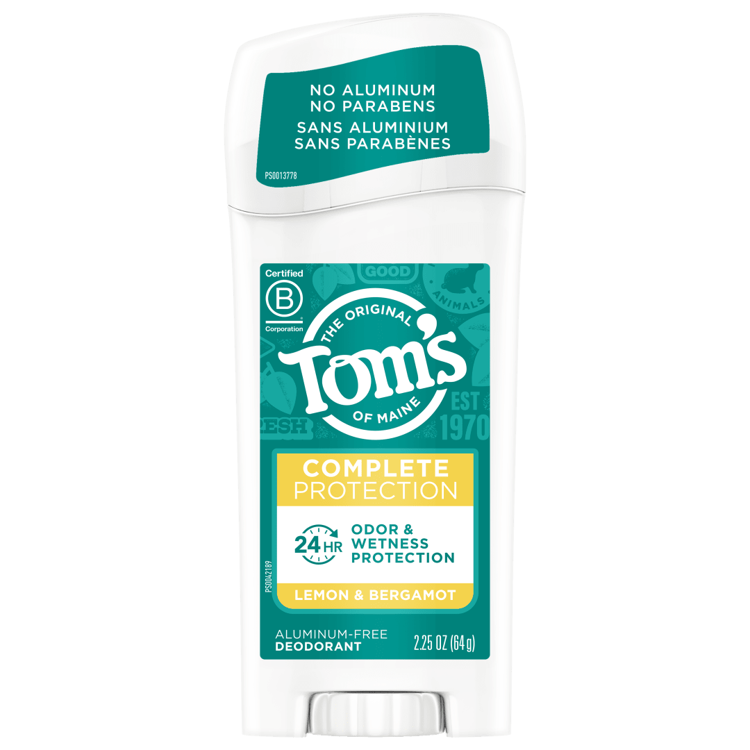Tom's of Maine Complete Protection Aluminum-Free Natural Deodorant for Women, Lemon & Bergamot, 2.25 oz.