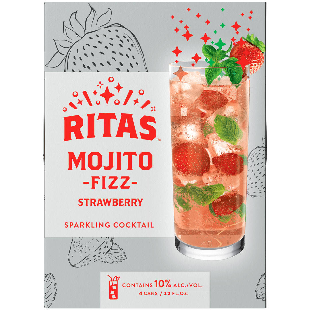 Ritas Mojito Fizz Strawberry Sparkling Cocktail, 4 Pack 12 fl. oz. Cans