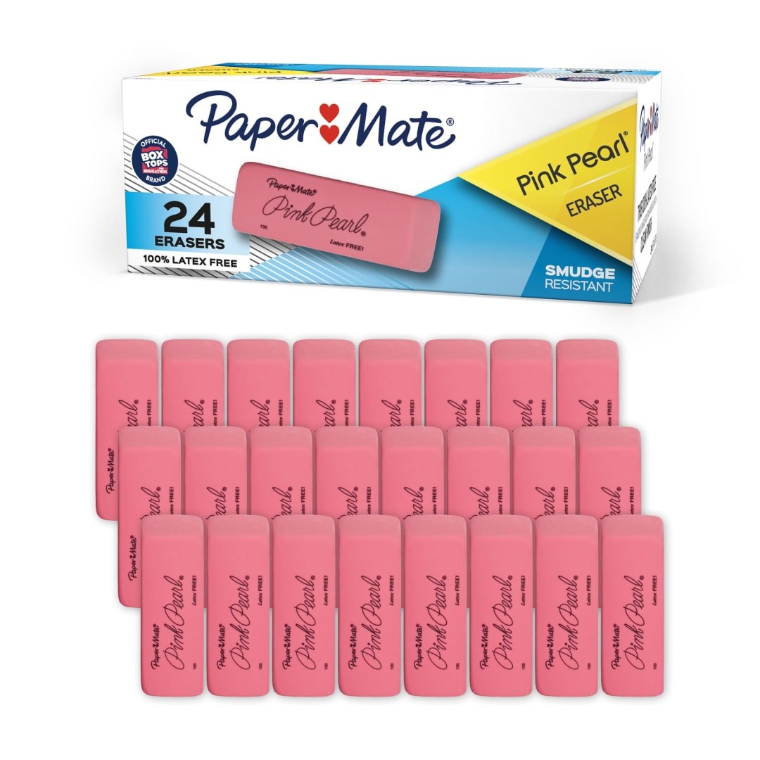 Paper Mate® Pink Pearl Erasers, Medium, 24 Count