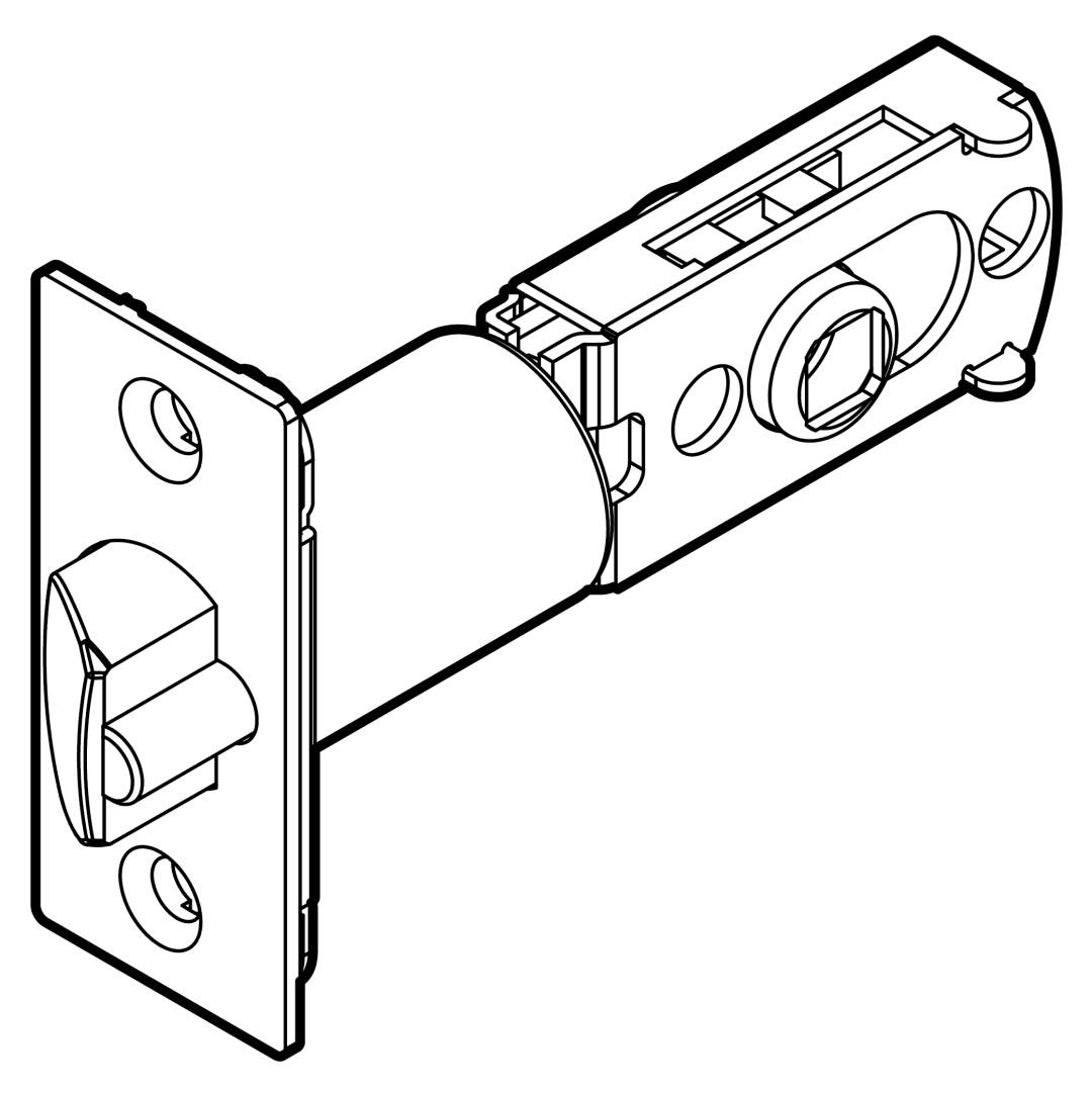 Square Corner UL Deadbolt Latch for Push Button Lever in Matte Black or Venetian Bronze Finish