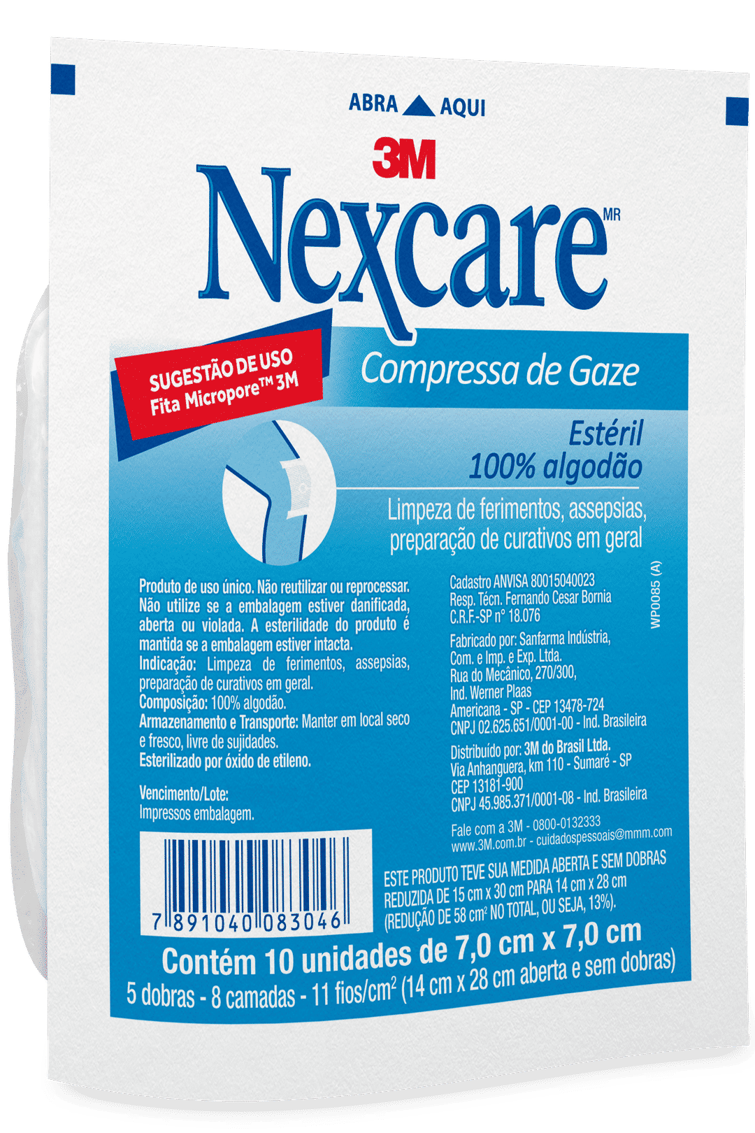 Gaze Estéril Nexcare™ , 10 Unidades