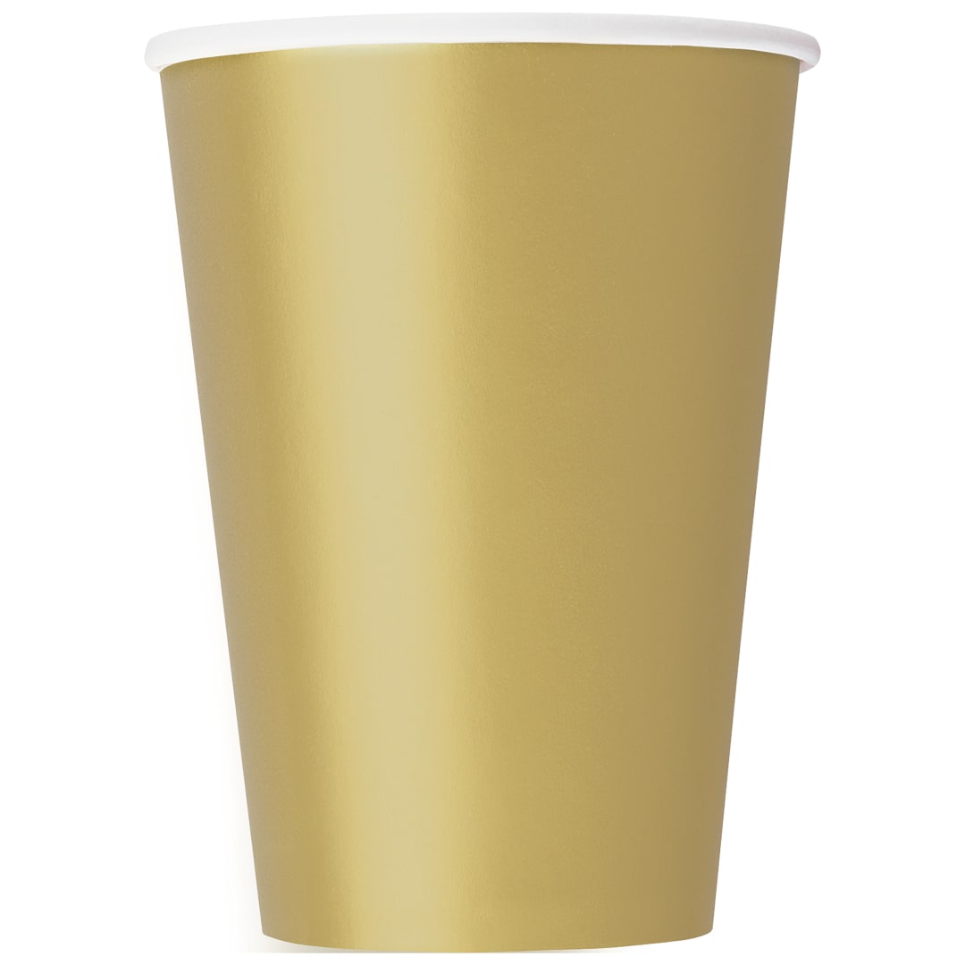 Gold Solid 12oz Paper Cups, 10ct
