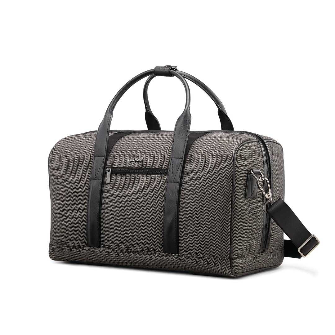 Herringbone Deluxe Weekend Duffel - Black Herringbone