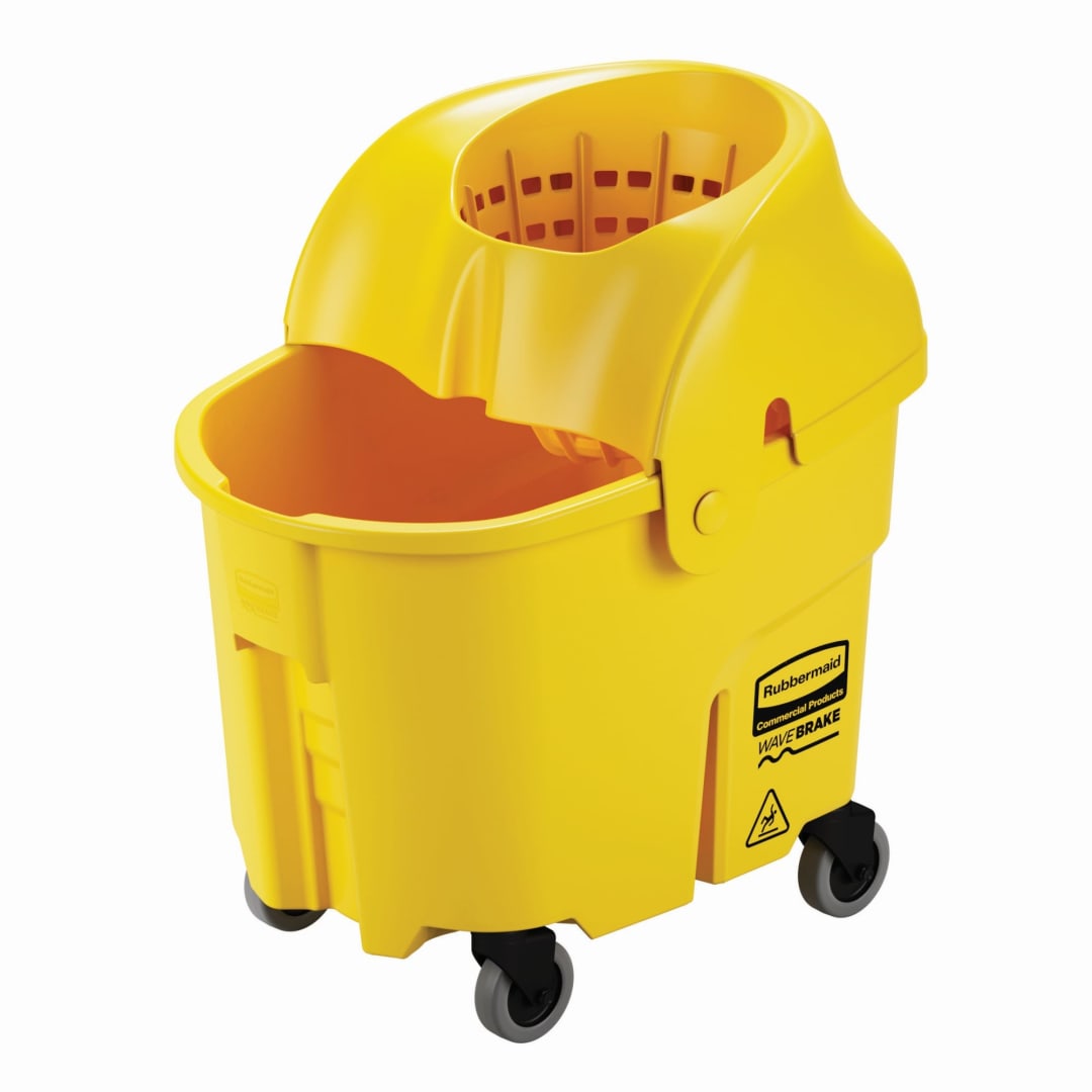 Rubbermaid Commercial Products WaveBrake® 35-Quart Institution Bucket and Wringer, Yellow