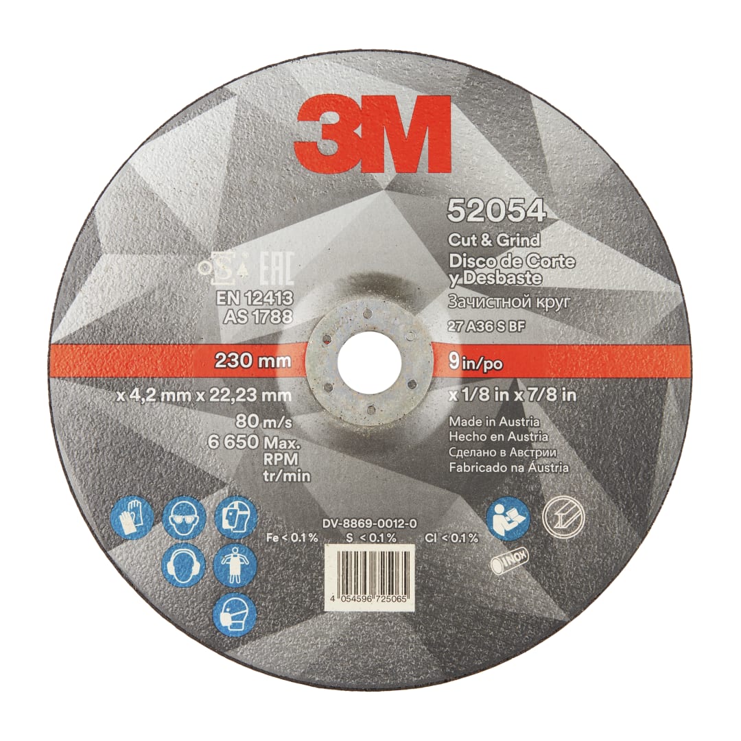 3M™ ADVANCED Cut and Grind Wheel 52054, 230x4.2x22.23MM