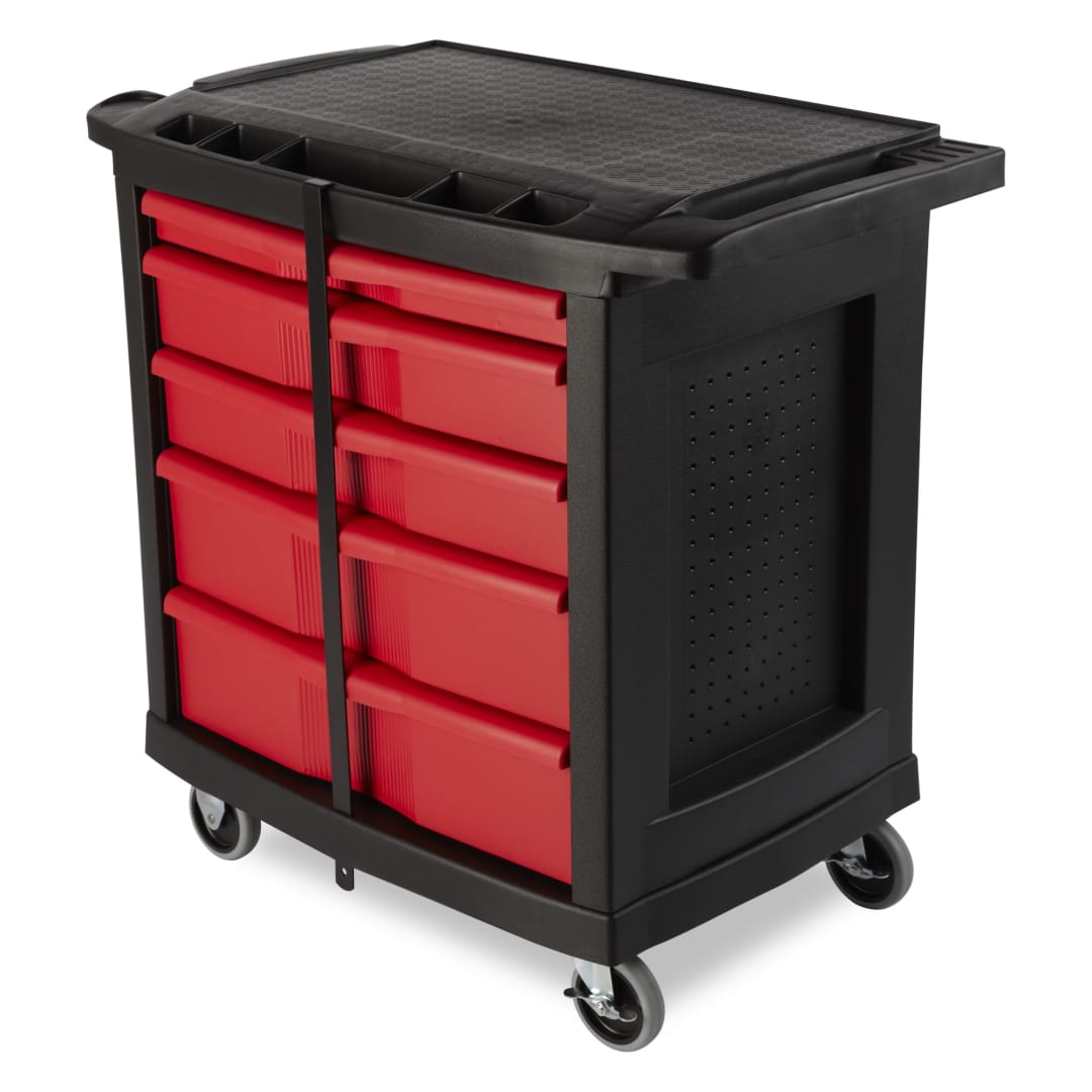 5 Drawer Mobile Work Center, Black