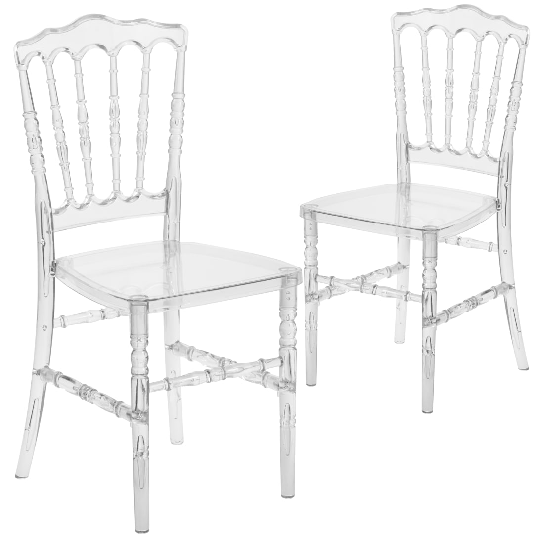 2 Pack Flash Elegance Crystal Ice Napoleon Stacking Chair